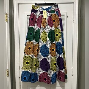 SHENBOLEN
African Women Wax Print Maxi Skirt Sz Large